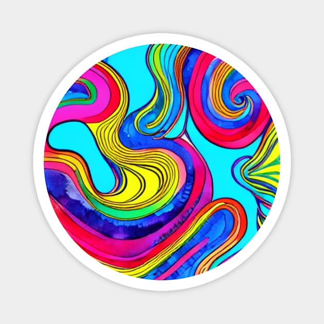 Watercolor Swirl Pattern Magnet by Liesl Weppen